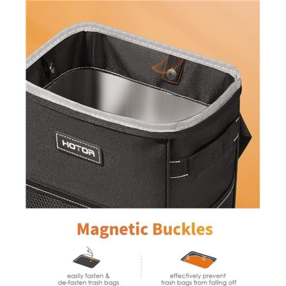 Car Trash Can with Lid and Storage Pockets - 100% Leak-Proof Organizer - Picture 2 of 7